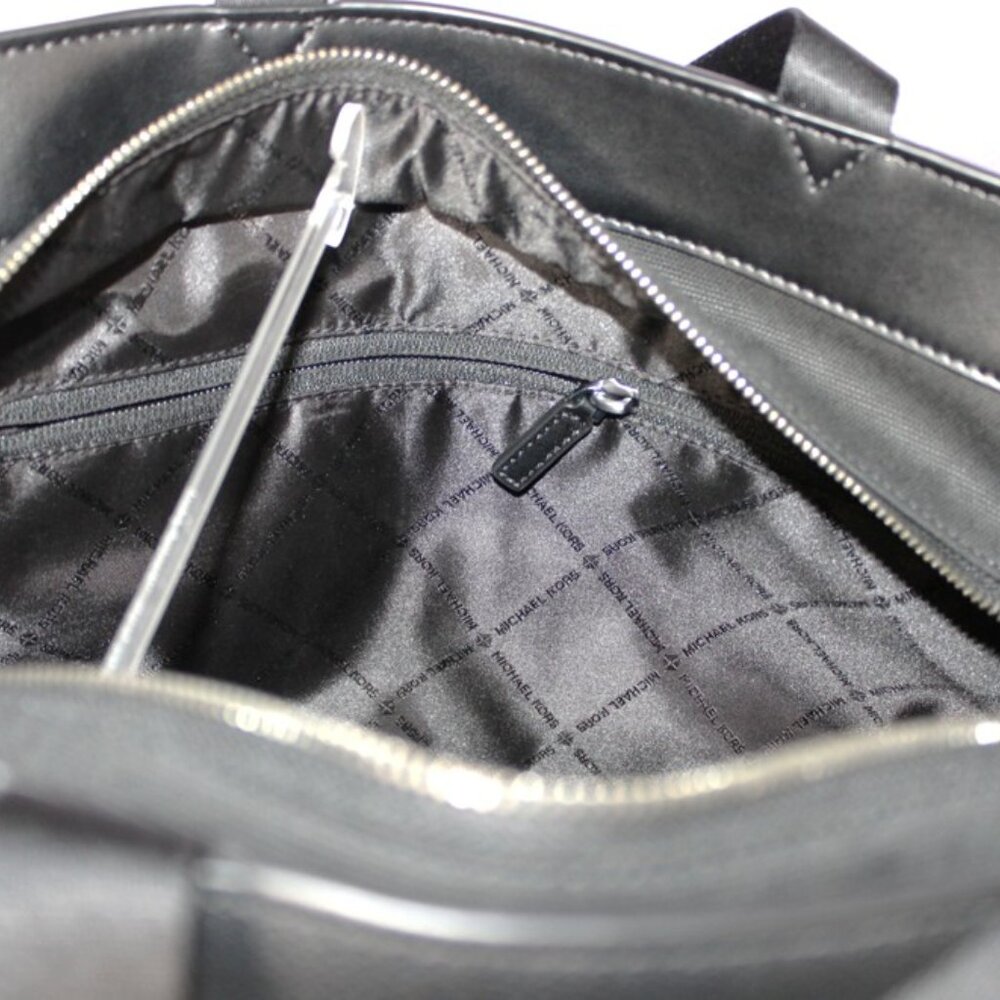 Michael Kors Black Canvas and Leather Laptop Tote - Picture 7 of 8